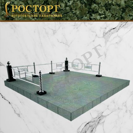 Гранитная ограда с нержавеющей сталью №17